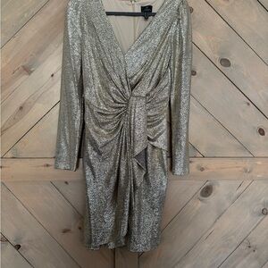 Adrianna Papell light gold cocktail dress